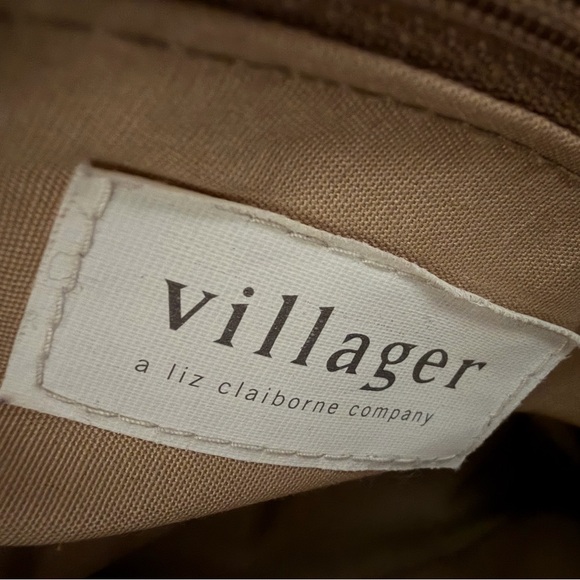 Vintage Liz Claiborne Villager Black Croc Embossed Baguette Bag - Picture 2 of 8